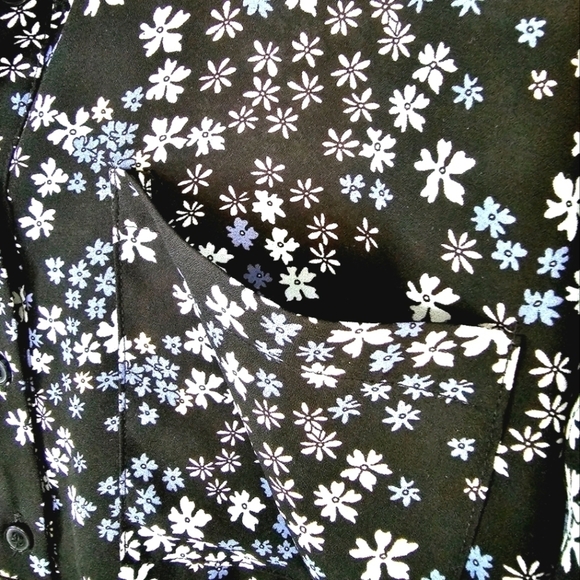 Lane Bryant Plus Floral Daisy Print  Chiffon Pullover Blouse - Picture 4 of 6